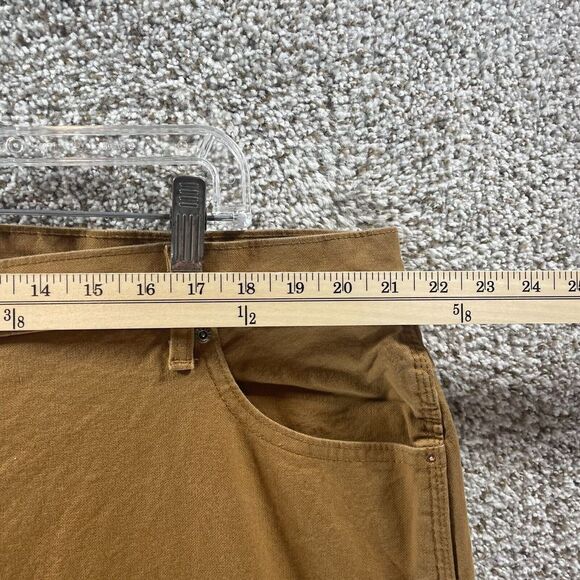 Vintage Dickies Pants Mens 42x32 Brown Canvas Workwear Cotton Casual Logo Work - Picture 2 of 9
